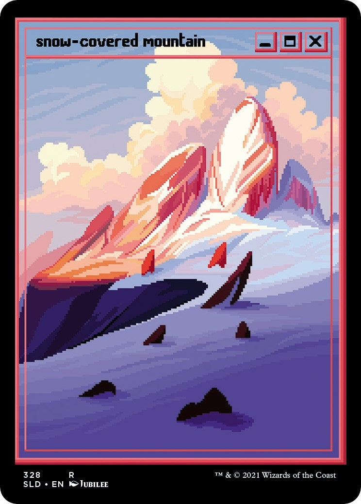 Image for Snow-Covered Mountain (PixelSnowLands.jpg) (328) [Secret Lair Drop Series] - Magic: The Gathering