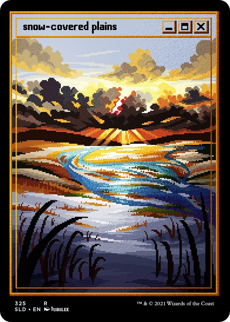 Image for Snow-Covered Plains (PixelSnowLands.jpg) (Foil Etched) (325) [Secret Lair Drop Series] - Magic: The Gathering