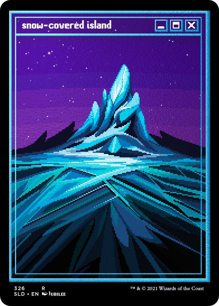 Image for Snow-Covered Island (PixelSnowLands.jpg) (Foil Etched) (326) [Secret Lair Drop Series] - Magic: The Gathering