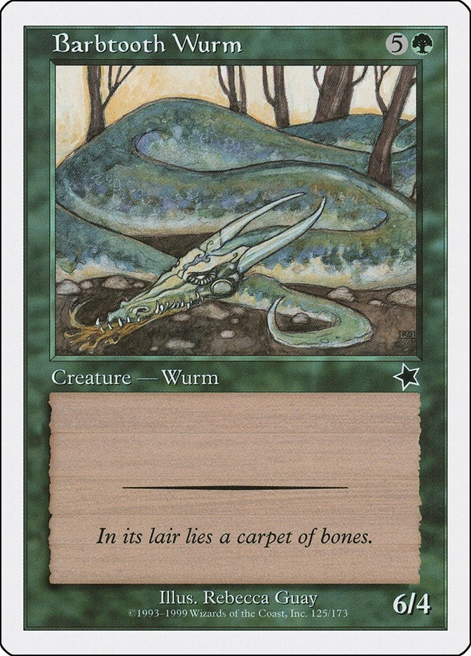 Image for Barbtooth Wurm (125) [Starter 1999] - Magic: The Gathering