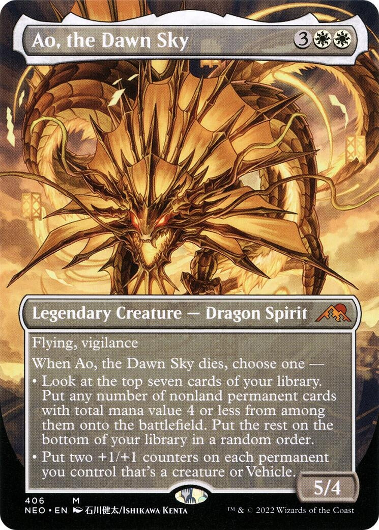 Image for Ao, the Dawn Sky (Borderless) (406) [Kamigawa: Neon Dynasty] - Magic: The Gathering