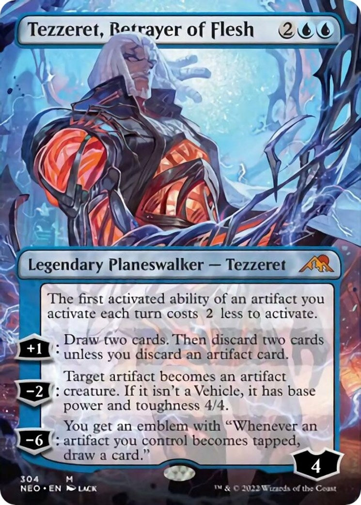 Image for Tezzeret, Betrayer of Flesh (Borderless) (304) [Kamigawa: Neon Dynasty] - Magic: The Gathering