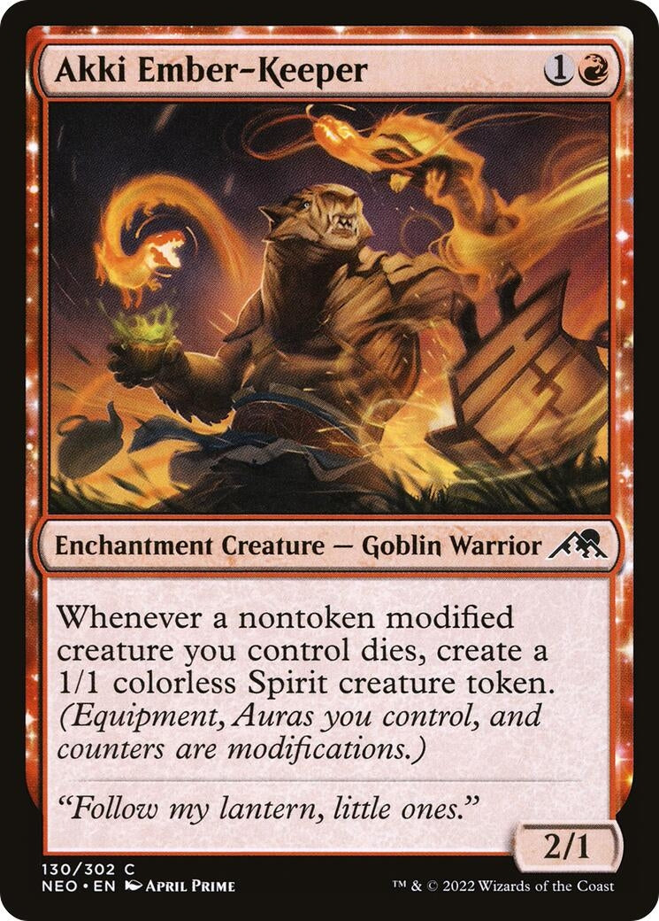 Image for Akki Ember-Keeper (130) [Kamigawa: Neon Dynasty] - Magic: The Gathering