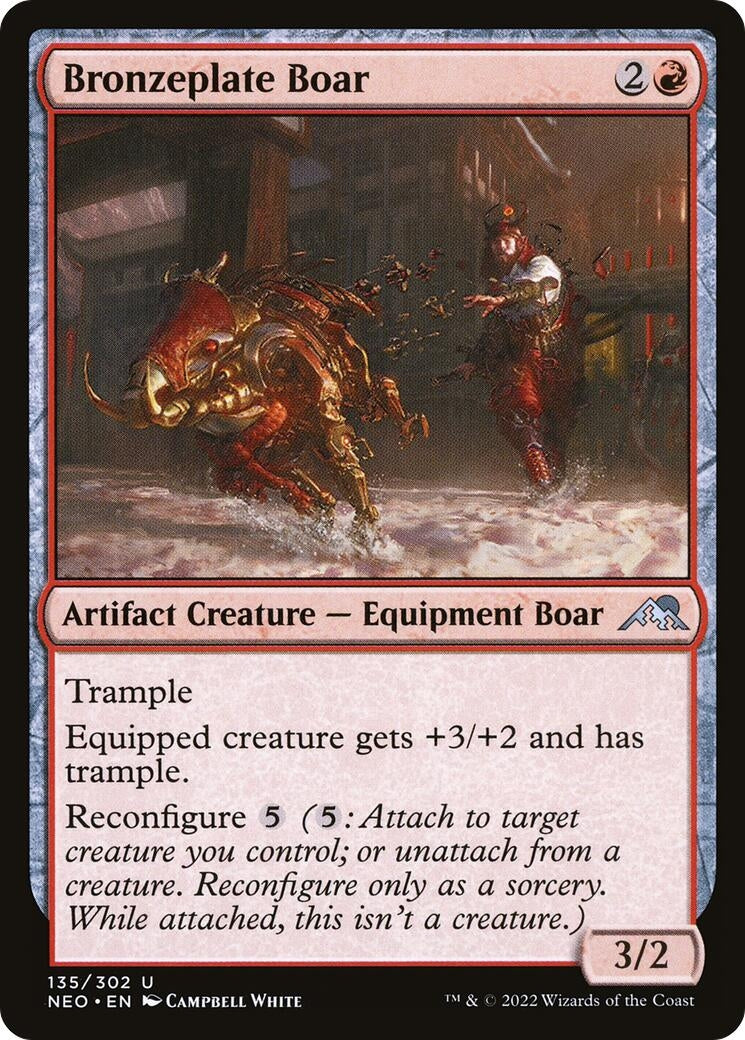 Image for Bronzeplate Boar (135) [Kamigawa: Neon Dynasty] - Magic: The Gathering