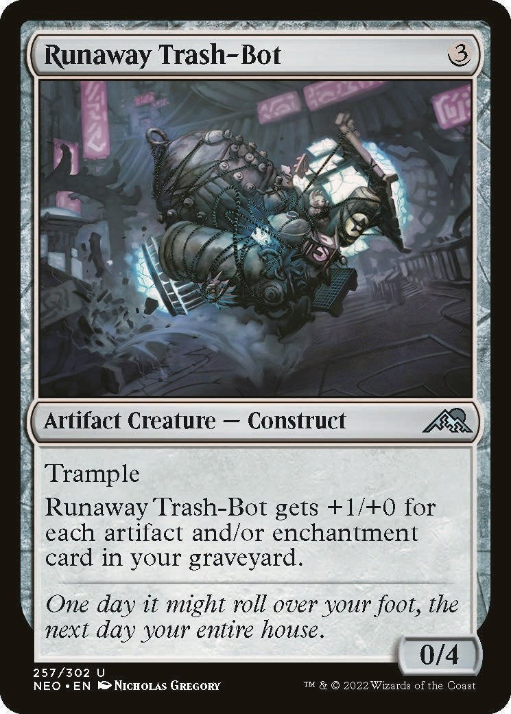Image for Runaway Trash-Bot (257) [Kamigawa: Neon Dynasty] - Magic: The Gathering