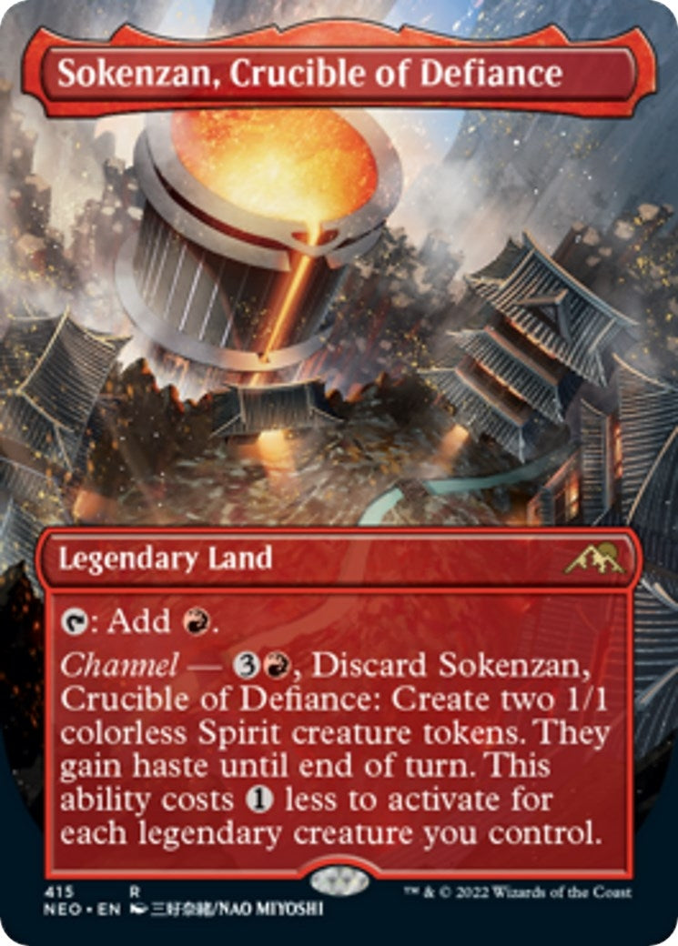 Image for Sokenzan, Crucible of Defiance (Borderless) (415) [Kamigawa: Neon Dynasty] - Magic: The Gathering