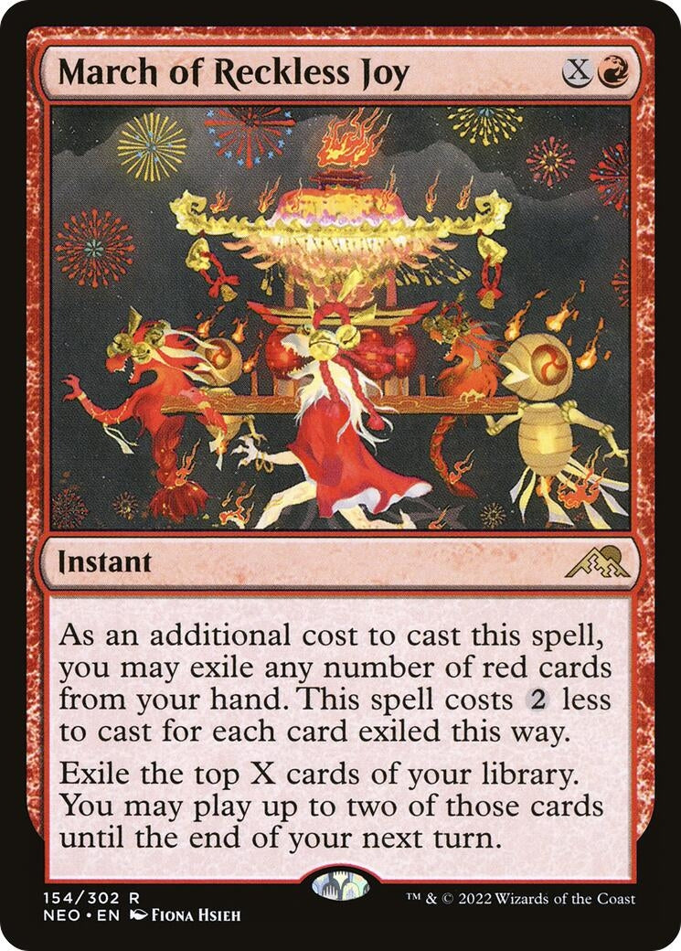 Image for March of Reckless Joy (154) [Kamigawa: Neon Dynasty] - Magic: The Gathering