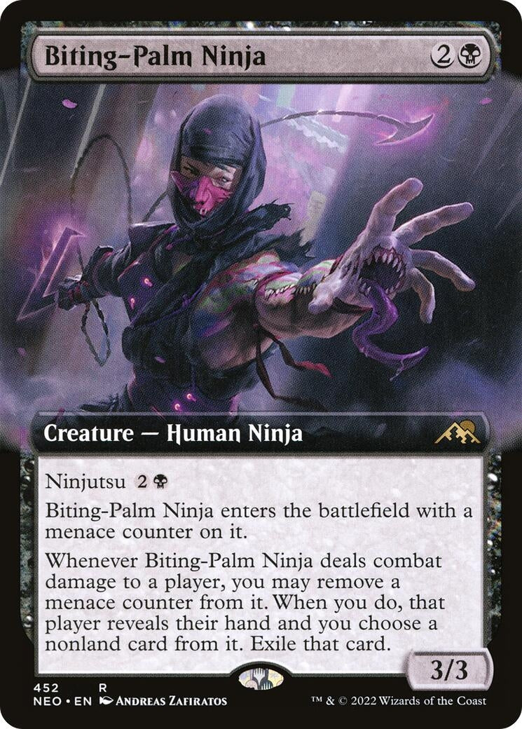 Image for Biting-Palm Ninja (Extended Art) (452) [Kamigawa: Neon Dynasty] - Magic: The Gathering