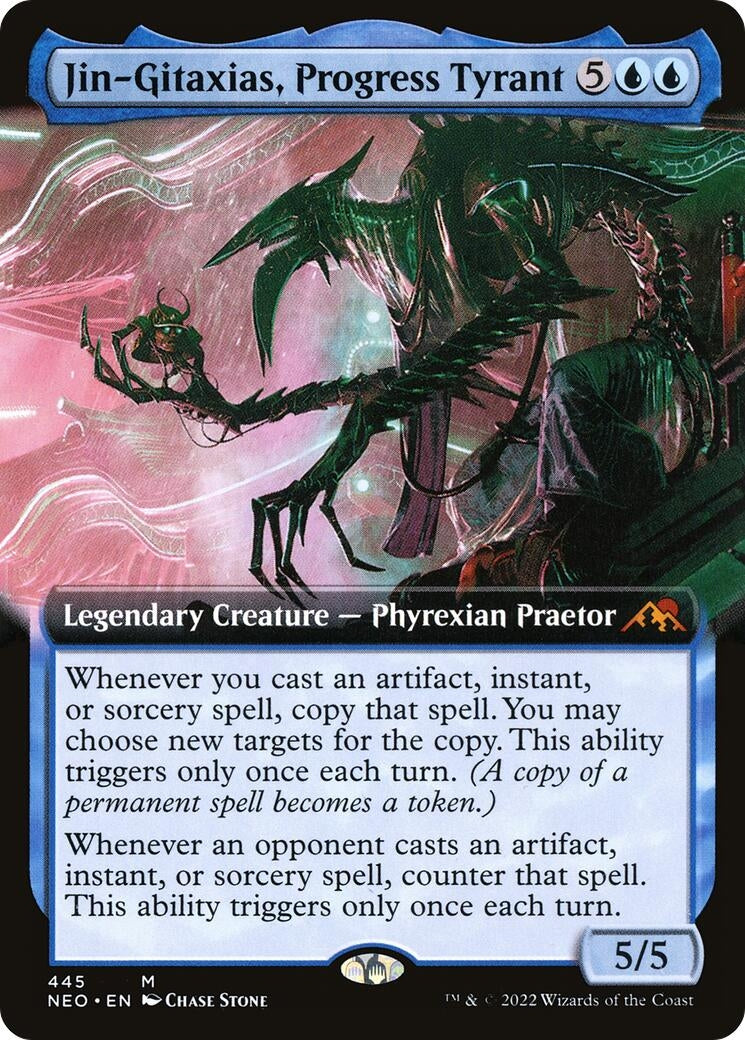 Image for Jin-Gitaxias, Progress Tyrant (Extended Art) (445) [Kamigawa: Neon Dynasty] - Magic: The Gathering