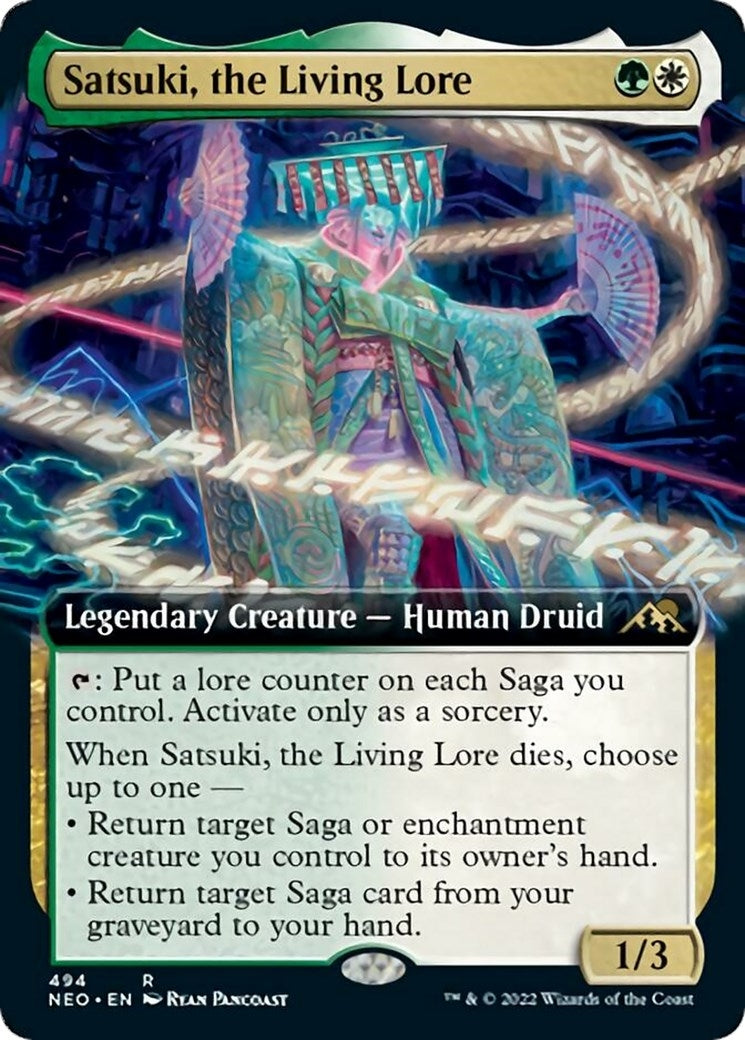 Image for Satsuki, the Living Lore (Extended Art) (494) [Kamigawa: Neon Dynasty] - Magic: The Gathering
