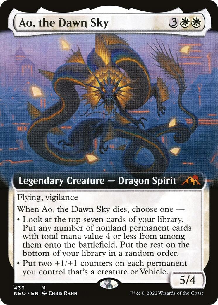 Image for Ao, the Dawn Sky (Extended Art) (433) [Kamigawa: Neon Dynasty] - Magic: The Gathering