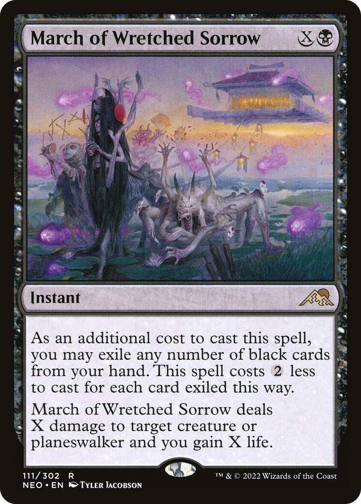 Image for March of Wretched Sorrow (111) [Kamigawa: Neon Dynasty] - Magic: The Gathering