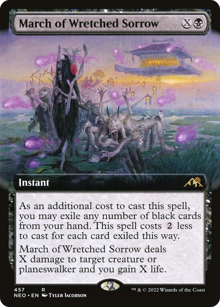 Image for March of Wretched Sorrow (Extended Art) (457) [Kamigawa: Neon Dynasty] - Magic: The Gathering