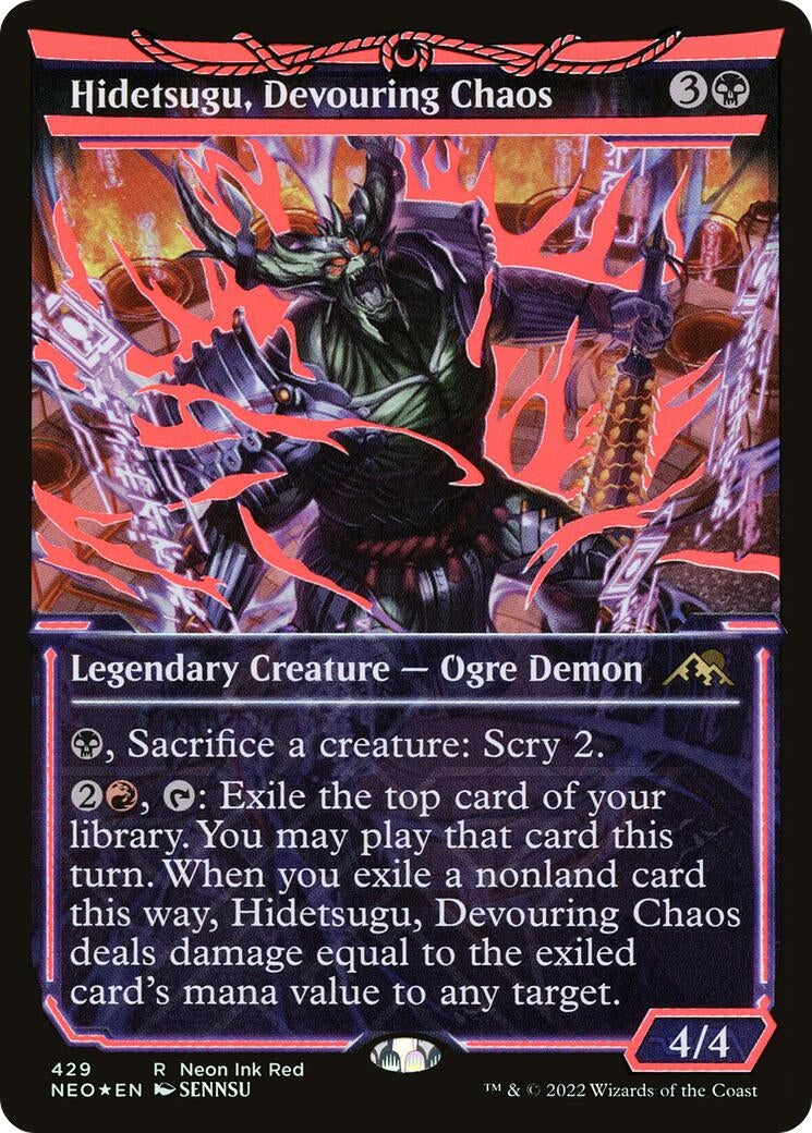 Image for Hidetsugu, Devouring Chaos (Neon Red) (429) [Kamigawa: Neon Dynasty] - Magic: The Gathering