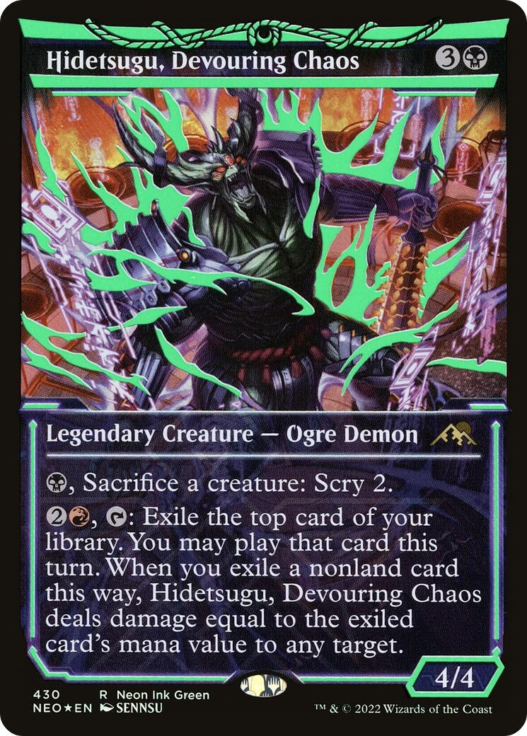 Image for Hidetsugu, Devouring Chaos (Neon Green) (430) [Kamigawa: Neon Dynasty] - Magic: The Gathering