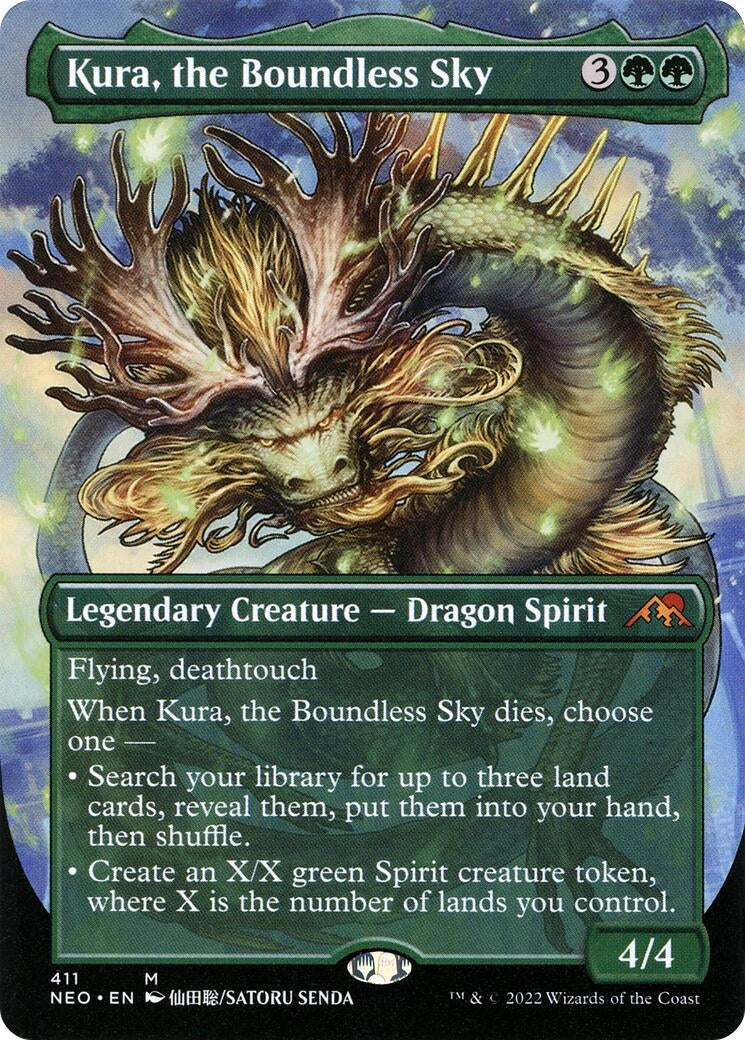Image for Kura, the Boundless Sky (Borderless) (411) [Kamigawa: Neon Dynasty] - Magic: The Gathering