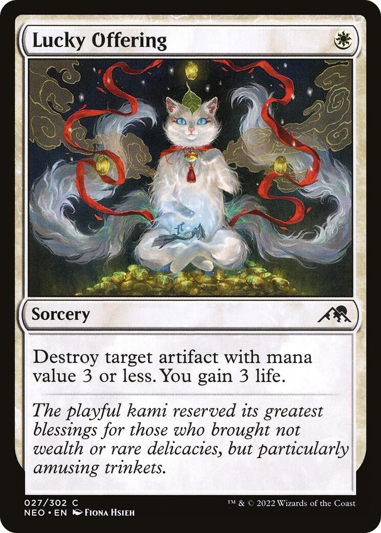 Image for Lucky Offering (27) [Kamigawa: Neon Dynasty] - Magic: The Gathering
