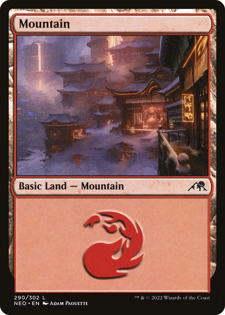 Image for Mountain (290) (290) [Kamigawa: Neon Dynasty] - Magic: The Gathering