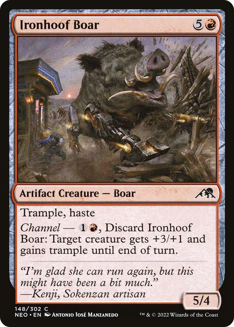 Image for Ironhoof Boar (148) [Kamigawa: Neon Dynasty] - Magic: The Gathering