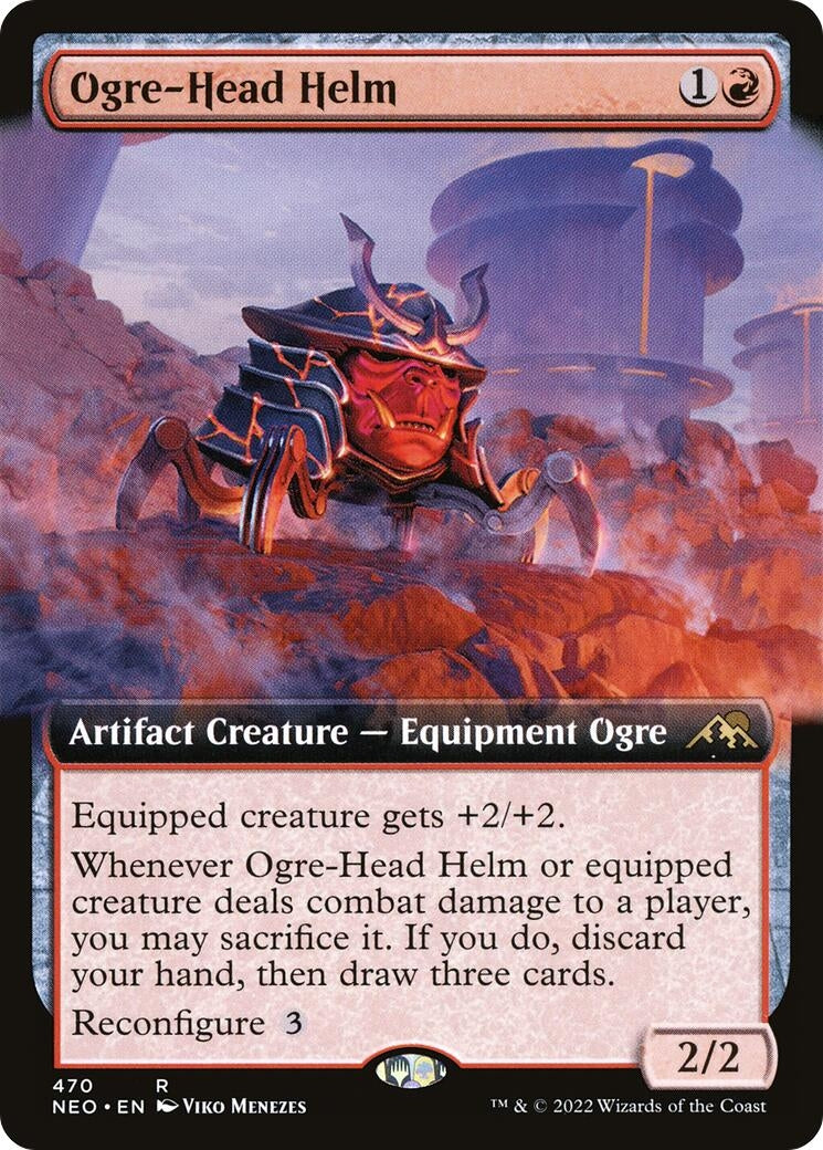 Image for Ogre-Head Helm (Extended Art) (470) [Kamigawa: Neon Dynasty] - Magic: The Gathering