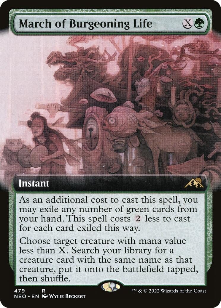 Image for March of Burgeoning Life (Extended Art) (479) [Kamigawa: Neon Dynasty] - Magic: The Gathering