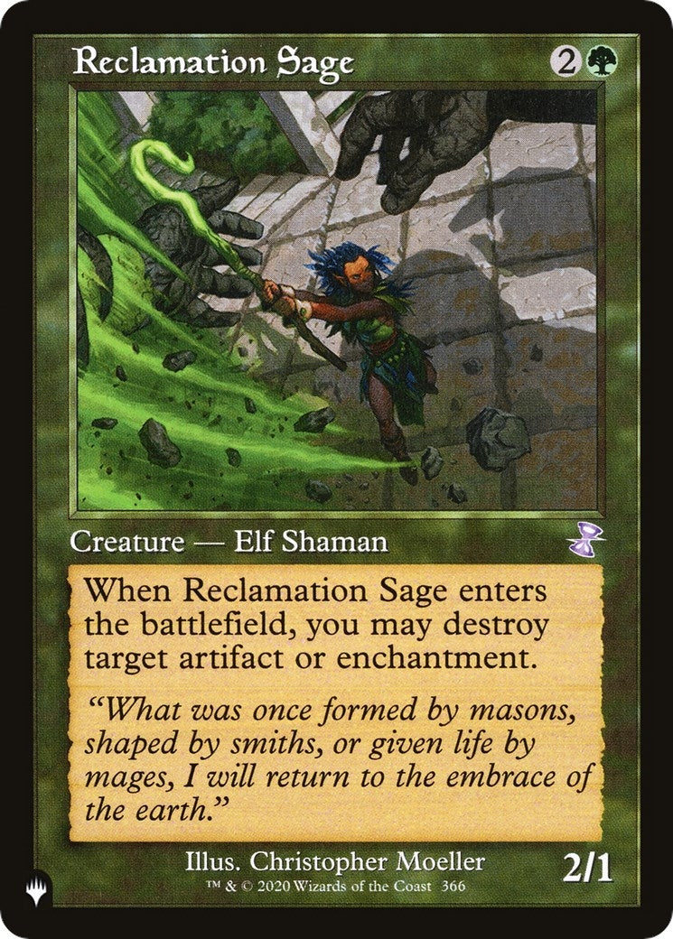 Image for Reclamation Sage (366/289) [The List Reprints] - Magic: The Gathering