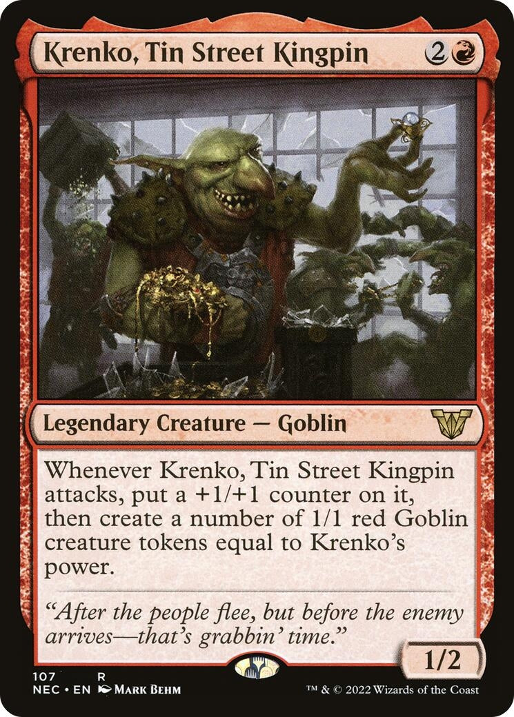 Image for Krenko, Tin Street Kingpin (107) [Kamigawa: Neon Dynasty] - Magic: The Gathering