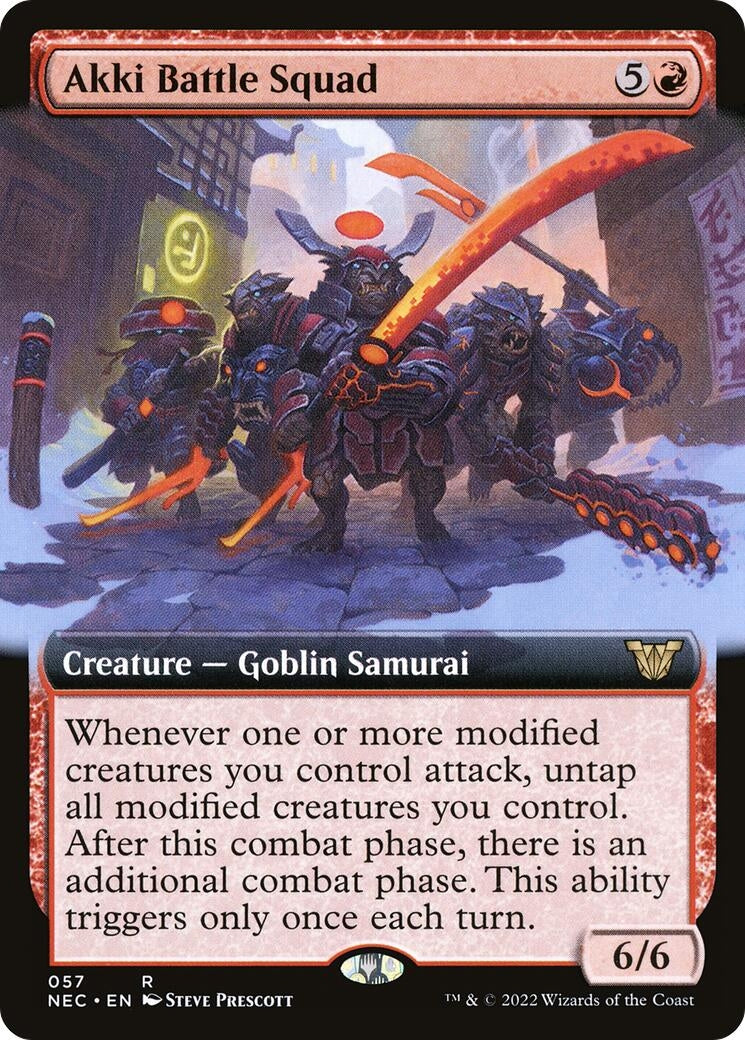Image for Akki Battle Squad (Extended Art) (57) [Kamigawa: Neon Dynasty] - Magic: The Gathering