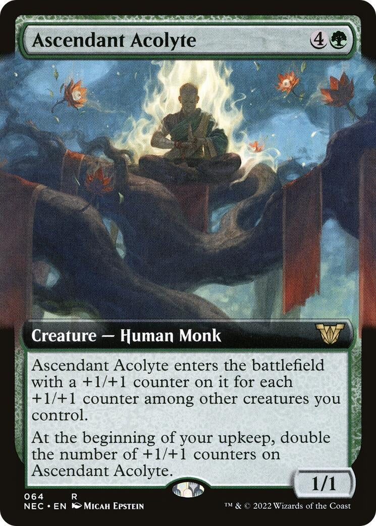 Image for Ascendant Acolyte (Extended Art) (64) [Kamigawa: Neon Dynasty] - Magic: The Gathering