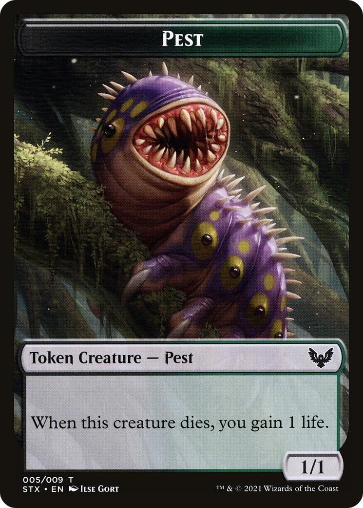 Image for Pest (005) // Blood (017) Double-Sided Token (Challenger 2022) (5 // 17) [Unique and Miscellaneous Promos] - Magic: The Gathering