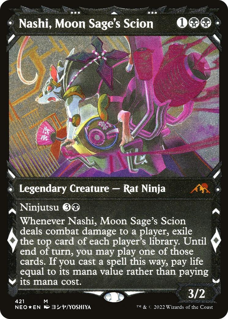 Image for Nashi, Moon Sage's Scion (Showcase) (Foil Etched) (421) [Kamigawa: Neon Dynasty] - Magic: The Gathering