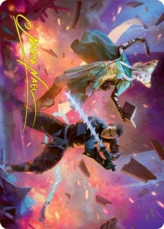Image for Explosive Entry Art Card (Gold-Stamped Signature) (13) [Kamigawa: Neon Dynasty] - Magic: The Gathering