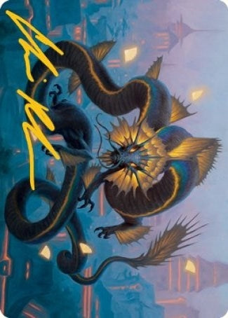 Image for Ao, the Dawn Sky Art Card (25/81) (Gold-Stamped Signature) (25) [Kamigawa: Neon Dynasty] - Magic: The Gathering