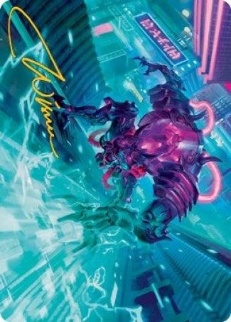 Image for Surgehacker Mech Art Card (Gold-Stamped Signature) (45) [Kamigawa: Neon Dynasty] - Magic: The Gathering