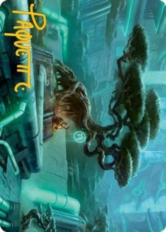 Image for Forest (292) Art Card (Gold-Stamped Signature) (44) [Kamigawa: Neon Dynasty] - Magic: The Gathering