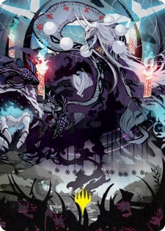 Image for Echo of Death's Wail Art Card (Gold-Stamped Signature) (55) [Kamigawa: Neon Dynasty] - Magic: The Gathering