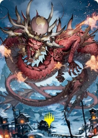 Image for Atsushi, the Blazing Sky Art Card (61/81) (Gold-Stamped Signature) (61) [Kamigawa: Neon Dynasty] - Magic: The Gathering