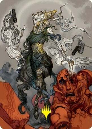 Image for Tamiyo, Compleated Sage Art Card (Gold-Stamped Signature) (76) [Kamigawa: Neon Dynasty] - Magic: The Gathering