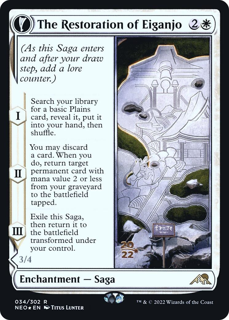 Image for The Restoration of Eiganjo (34) [Prerelease Cards] - Magic: The Gathering