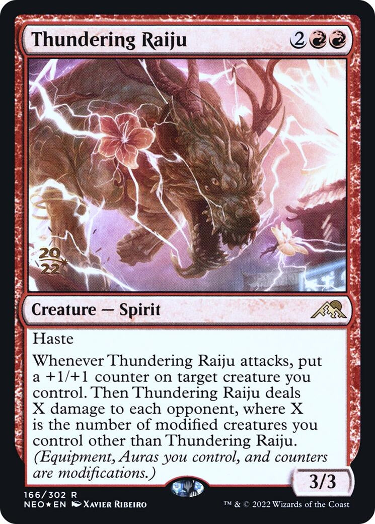 Image for Thundering Raiju (166) [Prerelease Cards] - Magic: The Gathering