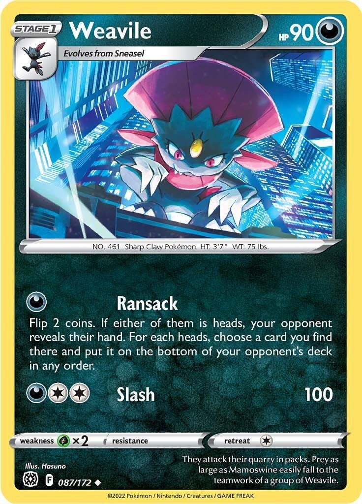 Image for Weavile (087/172) [SWSH09: Brilliant Stars] - Pokemon