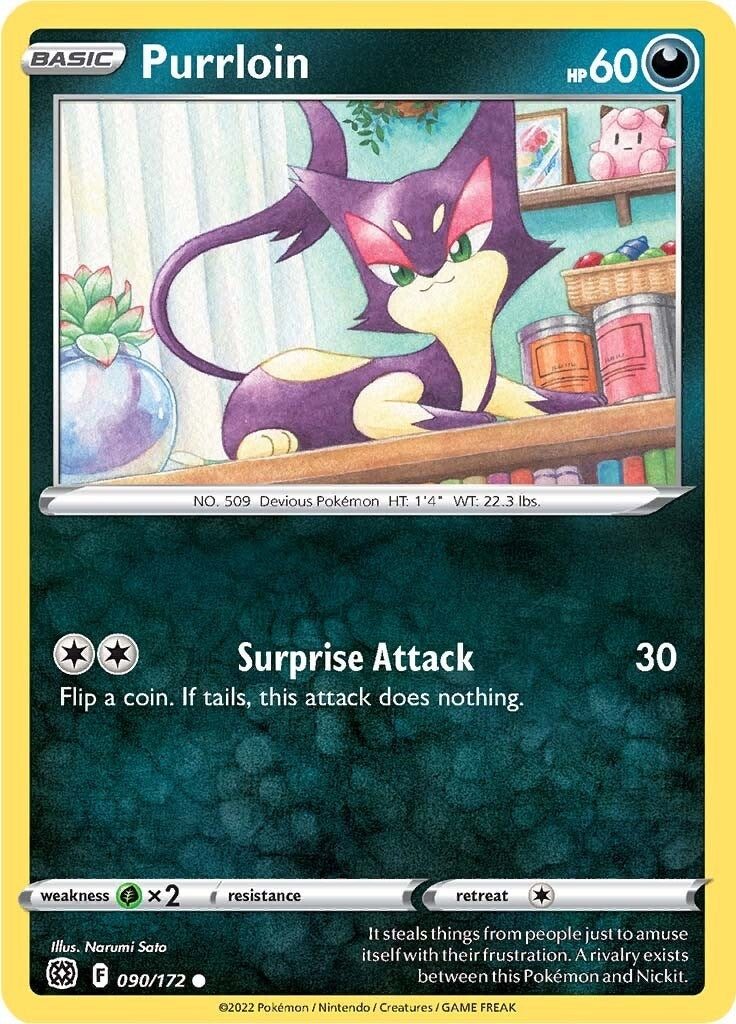Image for Purrloin (090/172) [SWSH09: Brilliant Stars] - Pokemon