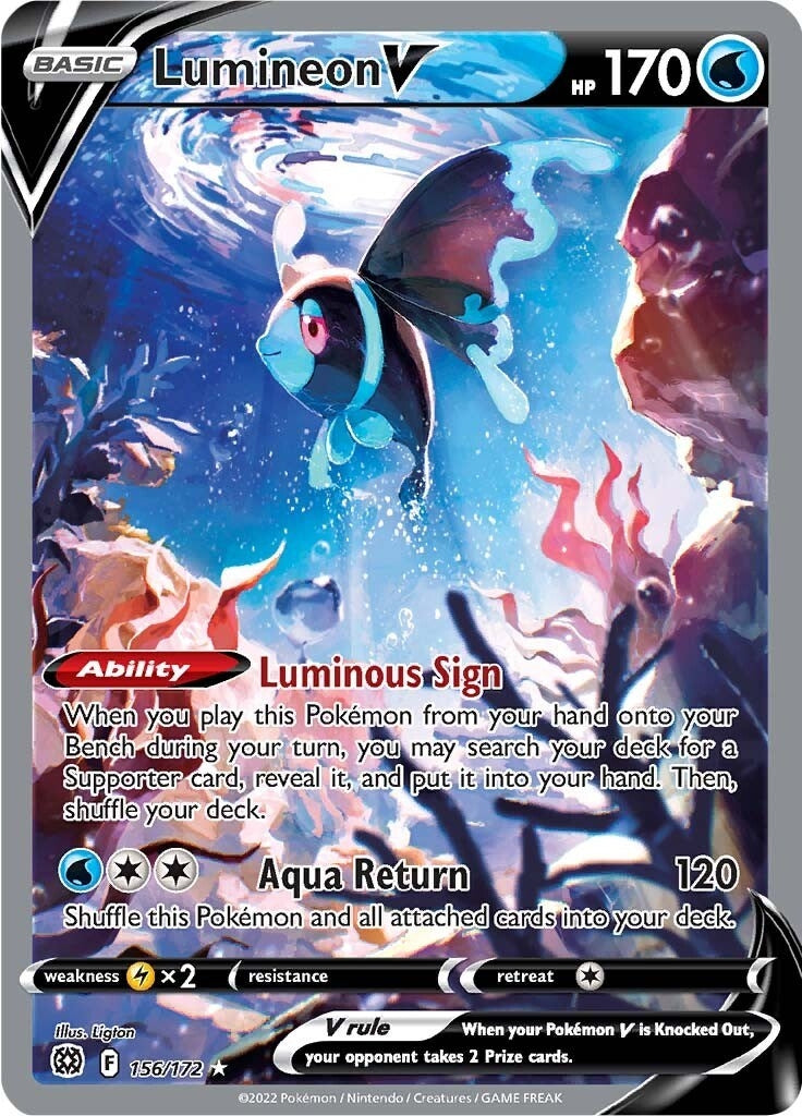 Image for Lumineon V (Alternate Full Art) (156/172) [SWSH09: Brilliant Stars] - Pokemon