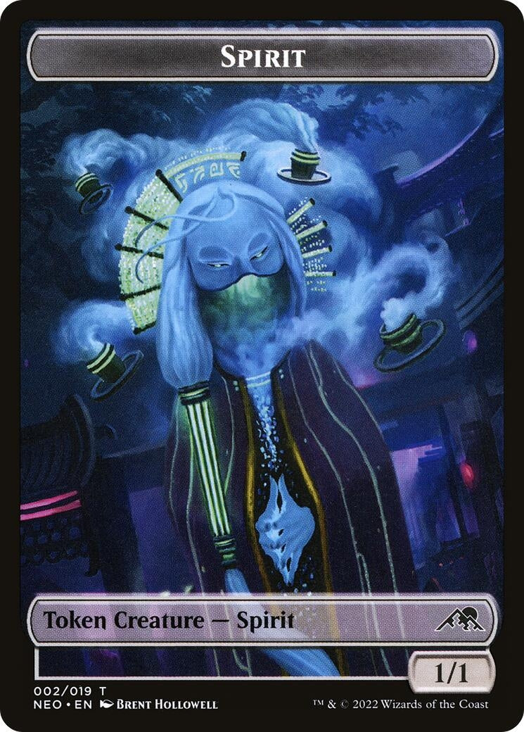 Image for Spirit (002) // Construct (015) Double-sided Token (2 // 15) [Kamigawa: Neon Dynasty] - Magic: The Gathering