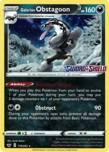 Image for Galarian Obstagoon - 119/202 (Cosmos Holo) (119/202) [Miscellaneous Cards & Products] - Pokemon