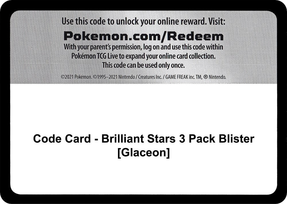 Image for Code Card - Brilliant Stars 3 Pack Blister [Glaceon] [SWSH09: Brilliant Stars] - Pokemon