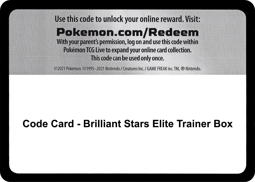 Image for Code Card - Brilliant Stars Elite Trainer Box [SWSH09: Brilliant Stars] - Pokemon