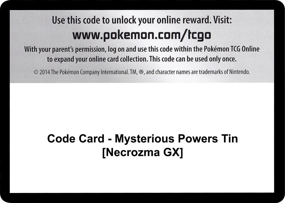 Image for Code Card - Mysterious Powers Tin [Necrozma GX] [SM - Burning Shadows] - Pokemon