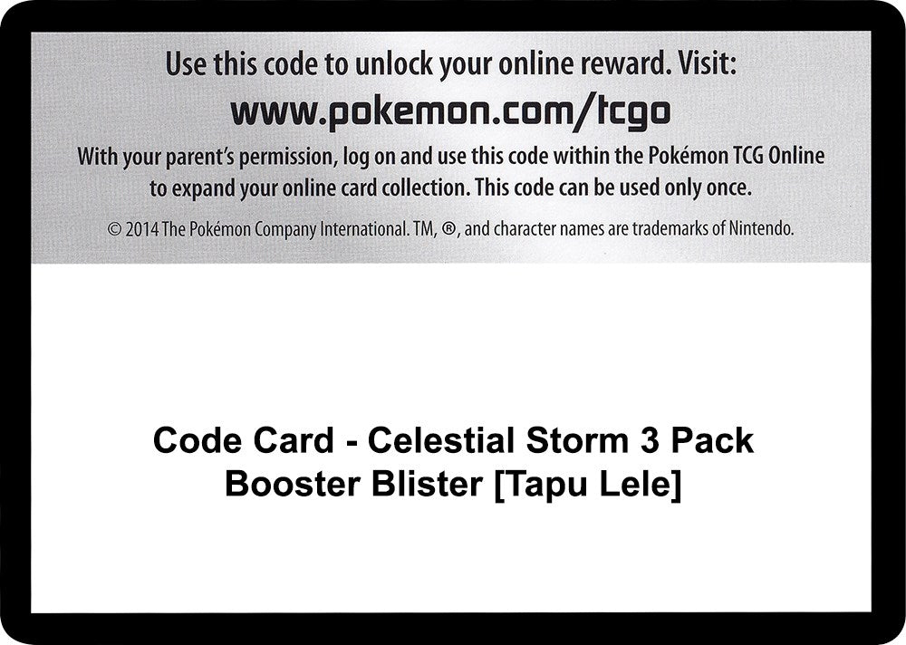 Image for Code Card - Celestial Storm 3 Pack Booster Blister [Tapu Lele] [SM - Celestial Storm] - Pokemon