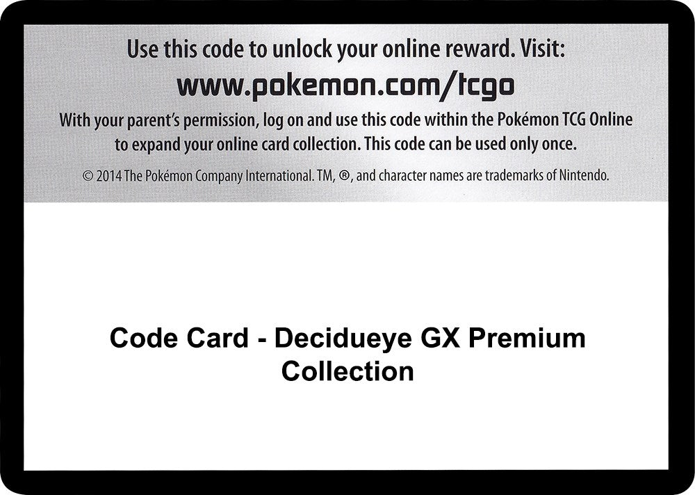 Image for Code Card - Decidueye GX Premium Collection [SM - Guardians Rising] - Pokemon